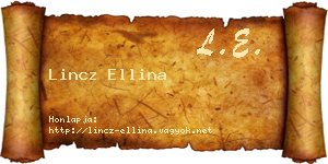 Lincz Ellina névjegykártya